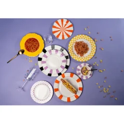 Assiette creuse Harlequin jaune Ø23cm