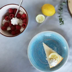 Assiette creuse Swirl bleu Ø21cm