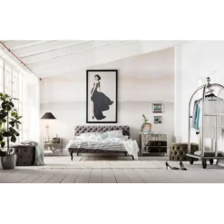 Banquette coffre Desire velours argenté