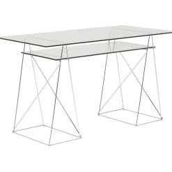 Bureau Polar chromé 8 mm (verre trempé)