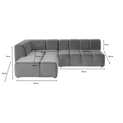 Canapé d angle Belami velours ambre gauche