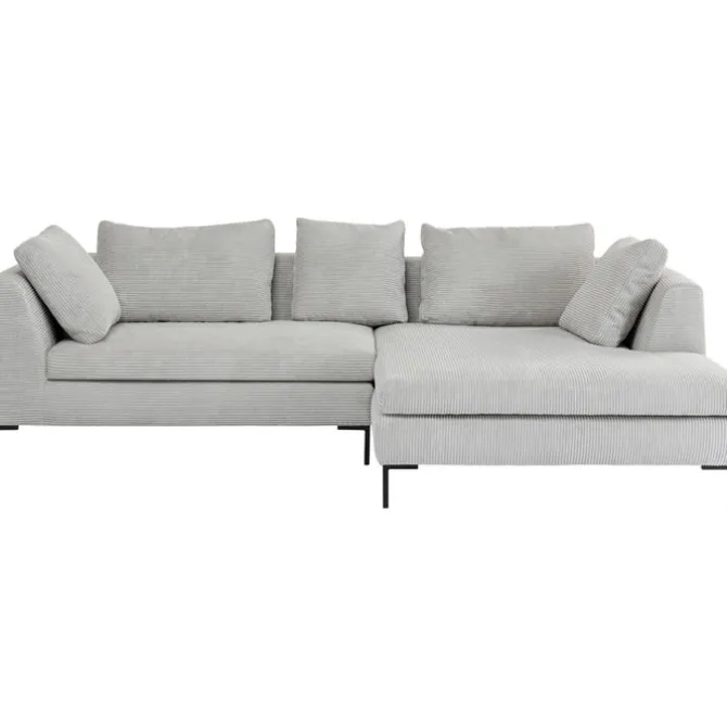 Canapé d angle Gianni Cord gris droite