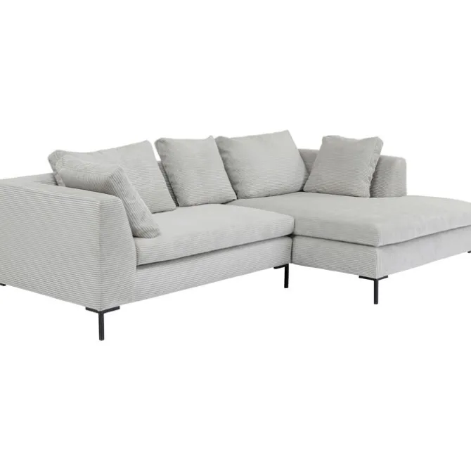 Canapé d angle Gianni Cord gris droite