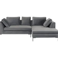 Canapé d angle Gianni velours gris droite 270x167