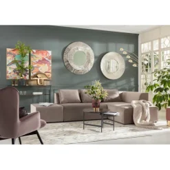 Canapé d angle Infinity Velvet Taupe Droite