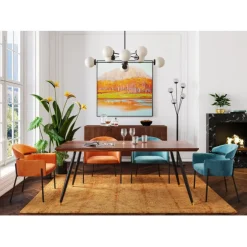 Chaise a. acc. Alexia.velours orange