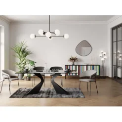 Chaise a. acc. Belle Gris Argent (2/set)