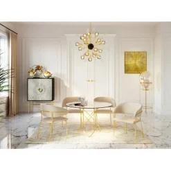 Chaise a. acc. Belle Velvet crème (2/set)