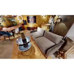 Chaise Iris velours taupe (2/set)