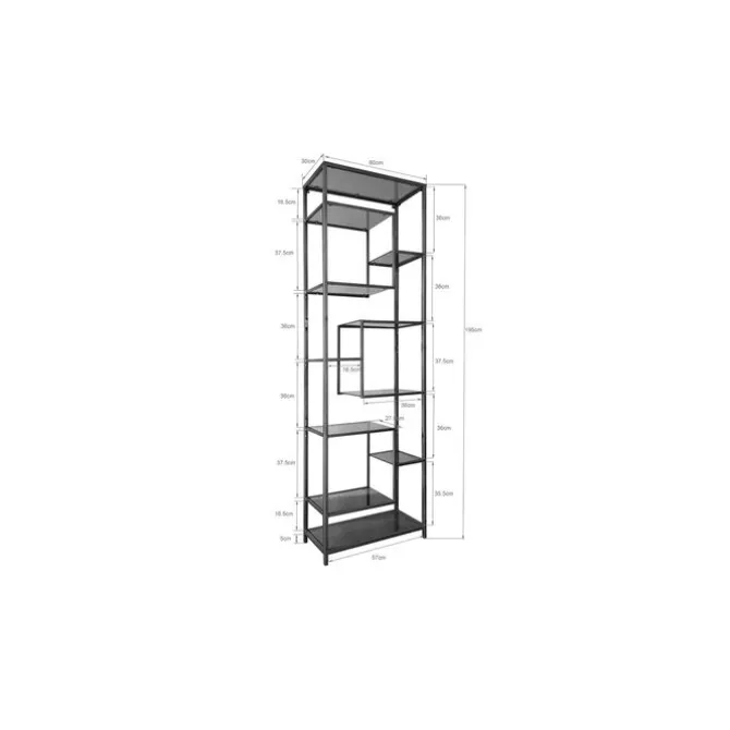 Etagère Loft doré 60x195cm