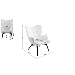 Fauteuil Black Vicky velours pétrole