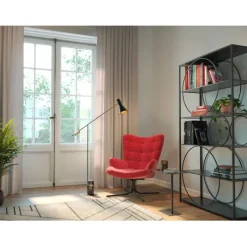 Fauteuil pivotant Oscar velours rouge