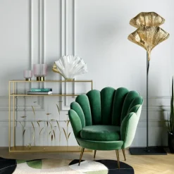 Fauteuil Water Lily doré-vert
