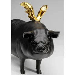 Figurine décorative Flying Pig noir 21cm