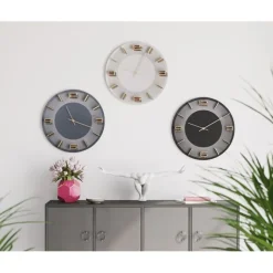 Horloge murale Leonardo noir/doré Ø49cm