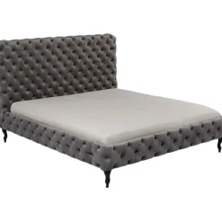 Lit Desire haut gris argenté 160x200cm