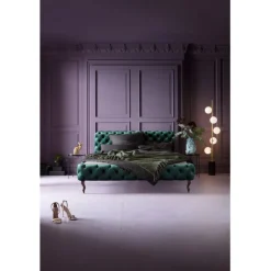 Lit Desire velours vert 160x200cm