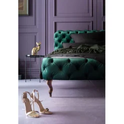 Lit Desire velours vert 160x200cm