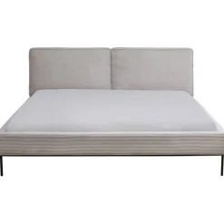 Lit East Side velours cotelé gris 180x200cm