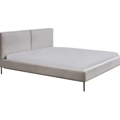 Lit East Side velours cotelé gris 180x200cm