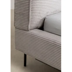 Lit East Side velours cotelé gris 180x200cm