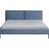 Lit East Side velours cotelé bleu 180x200cm