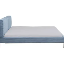 Lit East Side velours cotelé bleu 180x200cm