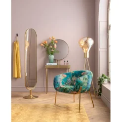 Miroir sur pied Curve laiton 40x170cm
