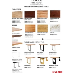 Plateau de table Tavola bord droit chêne 160x80