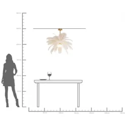 Suspension Feather Palm blanc Ø87cm
