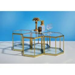 Table basse Comb doré 45