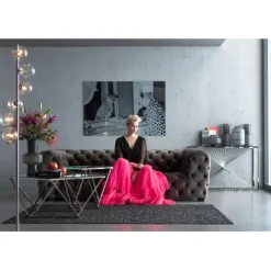 Table basse Cristallo Chrome 80x80cm