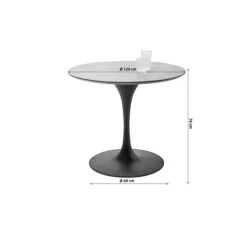 Table Invitation noyer-laiton Ø120cm