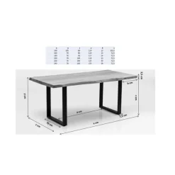 Table Symphony chêne noir 180x90