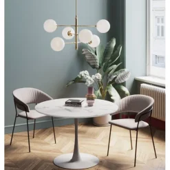 Table Veneto marbre blanc Ø110cm