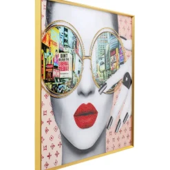 Tableau en verre encadré Times Square View 120x120