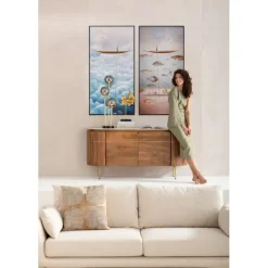 Tableau encadré Cloud Fisherman Boat 60x120cm